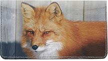 Wild Foxes Leather Checkbook Cover