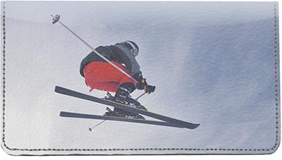 Ski Jumps Leather Checkbook Cover