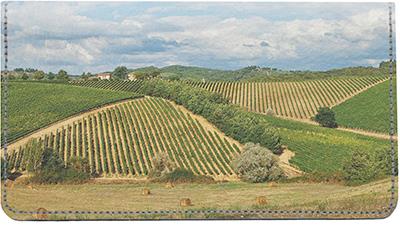 Tuscan Vineyard Leather Checkbook Cover