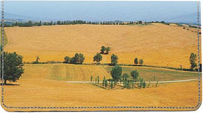 Tuscan Landscape Leather Checkbook Cover
