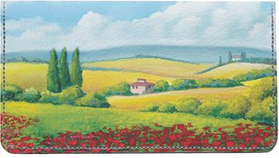 Tuscany Countryside Leather Checkbook Cover