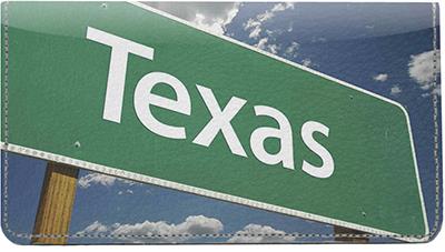 The Longhorn State Leather Checkbook Cover