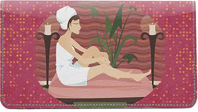 Spa Day Leather Checkbook Cover