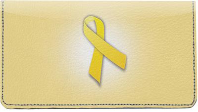 Yellow Ribbon Leather Checkbook Cover