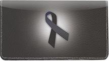 Black Ribbon Leather Checkbook Cover