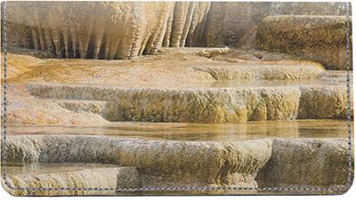 Yellowstone Limestone Terraces Leather Checkbook Cover