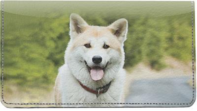 Regal Akitas Leather Checkbook Cover