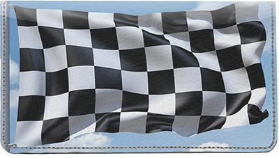 Checkered Flag Leather Checkbook Cover
