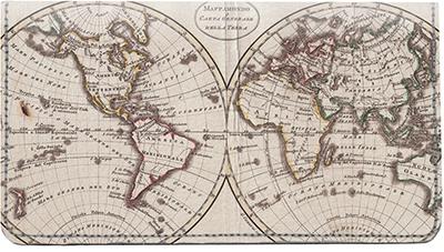 Global Maps Leather Checkbook Cover