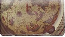 Antique Globes Leather Checkbook Cover