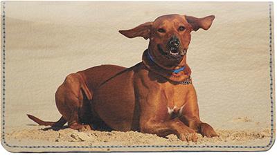 Rhodesian Ridgebacks Leather Checkbook Cover
