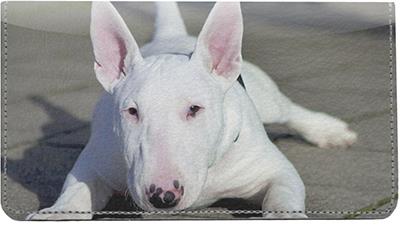 Bull Terriers Leather Checkbook Cover