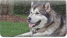 Alaskan Malamutes Leather Checkbook Cover