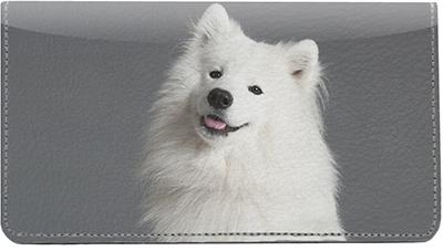 Samoyeds Leather Checkbook Cover