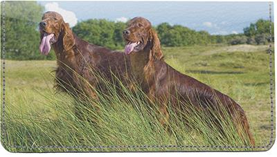 Irish Setters Outdoors Leather Checkbook Cover