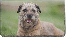 Border Terriers Leather Checkbook Cover
