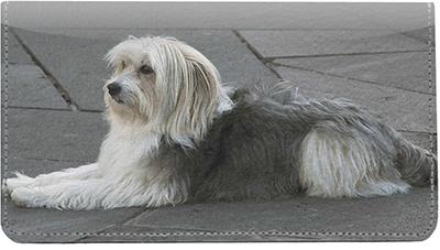 Old English Sheepdogs Leather Checkbook Cover