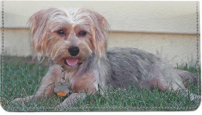 Silky Terriers Leather Checkbook Cover