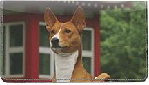 Basenjis Leather Checkbook Cover