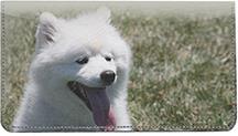 American Eskimo Dogs Leather Checkbook Cover