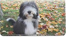 Bearded Collies Leather Checkbook Cover