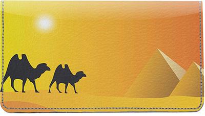 Classic Pyramids Leather Checkbook Cover