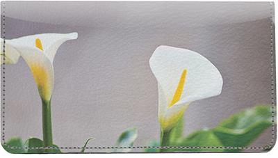 Calla Lilies Leather Checkbook Cover