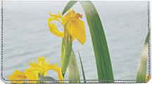Yellow Iris Leather Checkbook Cover