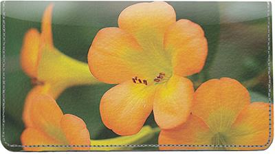 Tropical Rhododendron Leather Checkbook Cover