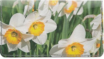 Narcissus Leather Checkbook Cover