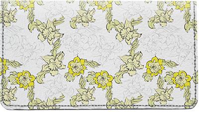 Narcissus Patterns Leather Checkbook Cover