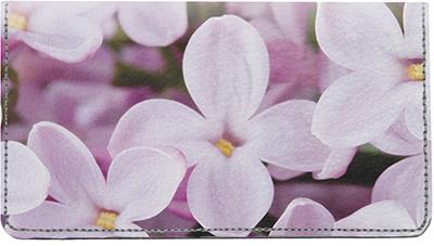 Lilacs Leather Checkbook Cover