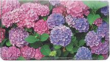 Hydrangeas Leather Checkbook Cover