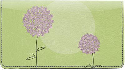 Artistic Hydrangeas Leather Checkbook Cover