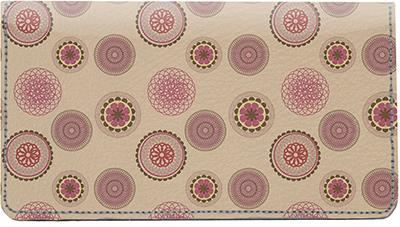 Retro Petunias Leather Checkbook Cover