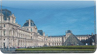 Louvre Museum Leather Checkbook Cover