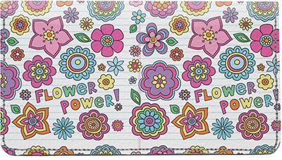 Flower Power Leather Checkbook Cover