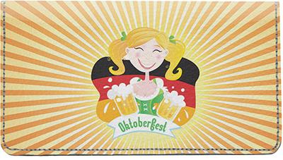 Girly Oktoberfest Leather Checkbook Cover
