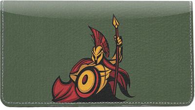 Greek Trojan Leather Checkbook Cover