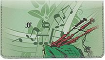 Artistic Bagpipes Leather Checkbook Cover