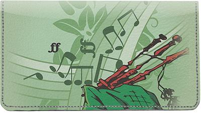 Artistic Bagpipes Leather Checkbook Cover