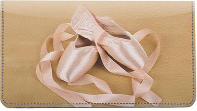 Ballet Shoes Leather Checkbook Cover