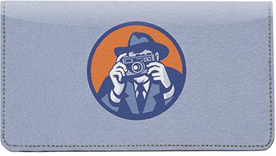 Vintage Photography Leather Checkbook Cover