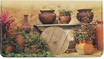 Ancient Pottery Leather Checkbook Cover