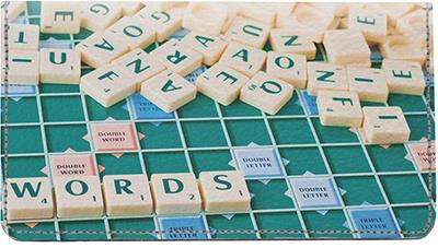 Word Games Leather Checkbook Cover