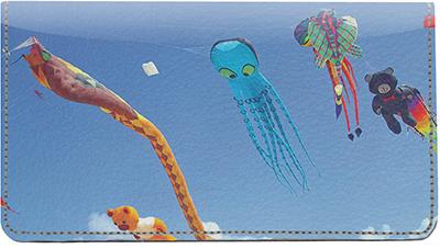 Fly A Kite Leather Checkbook Cover