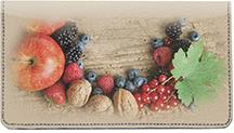 Autumn Fruits Leather Checkbook Cover