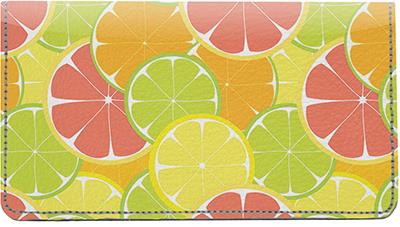 Citrus Fruit Leather Checkbook Cover