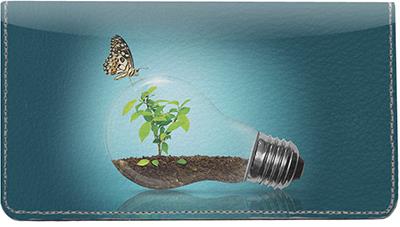 Green Energy Leather Checkbook Cover