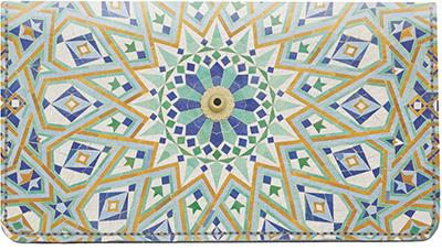 Oriental Mosaic Leather Checkbook Cover